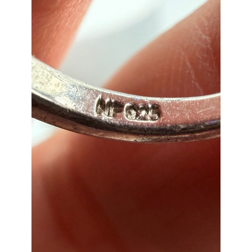 925 Sterling Silver Cubic Zirconia 5‎ Stone Ring Thailand Size 7